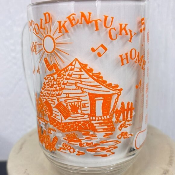 Vintage Hazel Atlas Glass Song Lyric Mug  My Old Kentucky Home - Picture 4 of 9